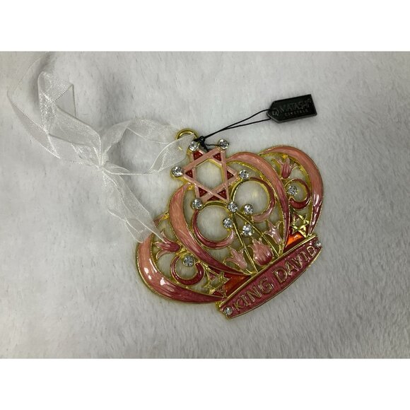 Matashi King David's Crown with Star of‎ David Hanging Ornament Gold Pink - Picture 3 of 7